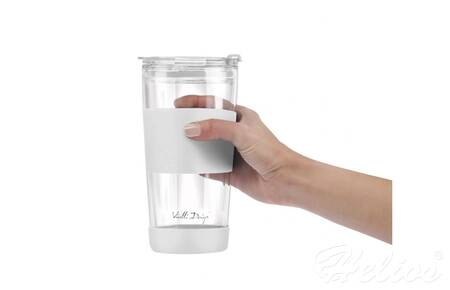 Vialli Design Kubek termiczny szklany ze słomką 600 ml - FUORI Biały (30404)  - zdjęcie duże 2