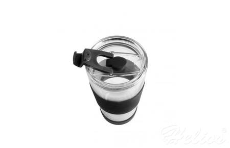 Vialli Design Kubek termiczny szklany ze słomką 600 ml - FUORI Czarny (30374)  - zdjęcie duże 1