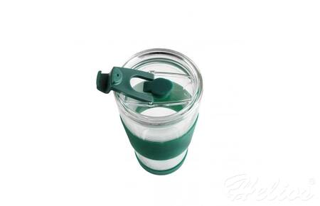 Vialli Design Kubek termiczny szklany ze słomką 600 ml - FUORI Zielony (30398)  - zdjęcie duże 2