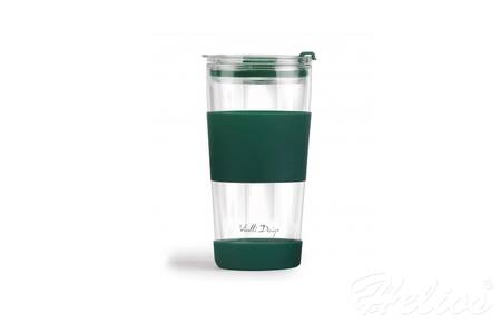 Vialli Design Kubek termiczny szklany ze słomką 600 ml - FUORI Zielony (30398)  - zdjęcie duże 1