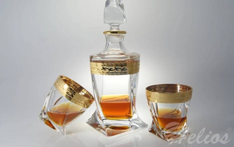 Bohemia Komplet do whisky - QUADRO RICH GOLD (whisky set 1+6) - zdjęcie główne