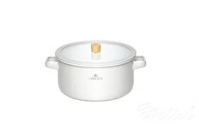 Gerlach Garnek z pokrywką 24 cm - Natur Enamel / biały