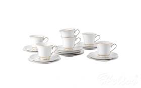 Ćmielów Zestaw kawowy dla 6 os./ 18 części - G667 MARGARET Złote Paski