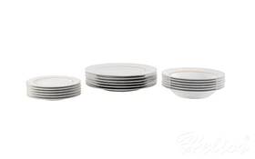 Ćmielów Zestaw talerzy dla 6 os./ 18 części - G667 MARGARET Złote Paski