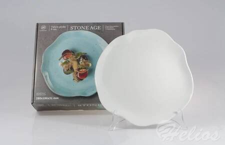 Zestaw talerzy płytkich 28 cm / 6 szt. - STONE AGE / Biały