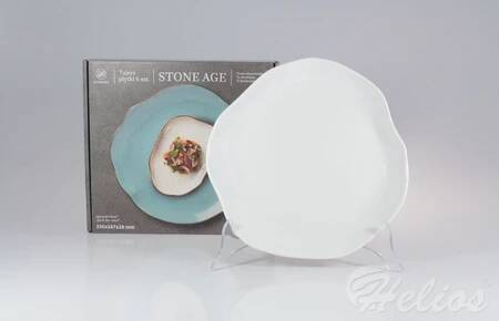 Zestaw talerzy płytkich 25 cm / 6 szt. - STONE AGE / Biały