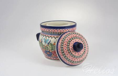 Bolesławiec Garnek z pokrywką 1800 ml GU 1125 dekoracja Art 149AR