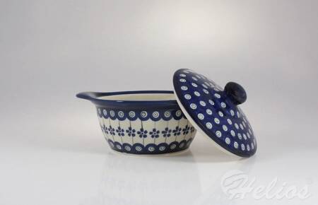 Garnek ceramiczny na smalec z Bolesławca 0,50 l numer GU 1926 dek. 166A