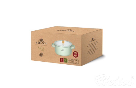 Garnek 20 cm - NATUR Enamel / pastelowo zielony