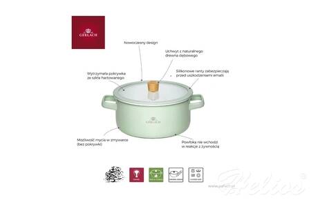 Rondel 18 cm - NATUR Enamel / pastelowo zielony