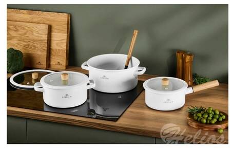Komplet garnków 6 elementów - Natur Enamel / biały