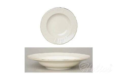 Thun Talerz na zupę 230 mm - Bernadotte kremowa ze złotym paskiem
