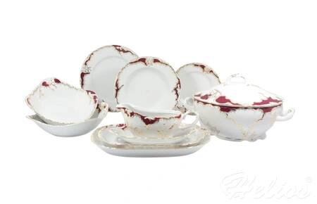 Ćmielów Komplet obiadowy na 6 osób 0040 Rococo (złoto i purpura) 