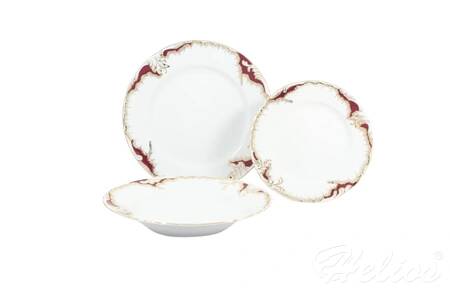 Ćmielów Komplet talerzy na 6 osób 0040 Rococo (złoto i purpura) 