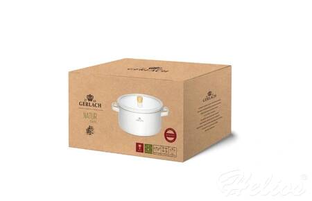 Gerlach Garnek z pokrywką 5 l Biały Enamel