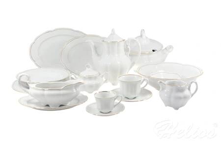 komplet talerzy 12 osobowy: talerze, półmiski, salaterki Ćmielów  3604 BOLERO 