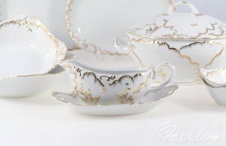 komplet talerzy 12 osobowy: talerze, półmiski, salaterki Ćmielów  7830 ROCOCO 