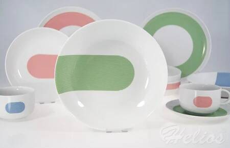 Ćmielów Design Studio MIX & MATCH / NEW ATELIER: Talerz głęboki 21 cm - GREEN (G088)  - zdjęcie duże 1