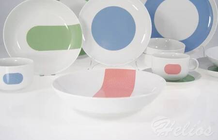Ćmielów Design Studio MIX & MATCH / NEW ATELIER: Talerz głęboki 21 cm - RED  - zdjęcie duże 1