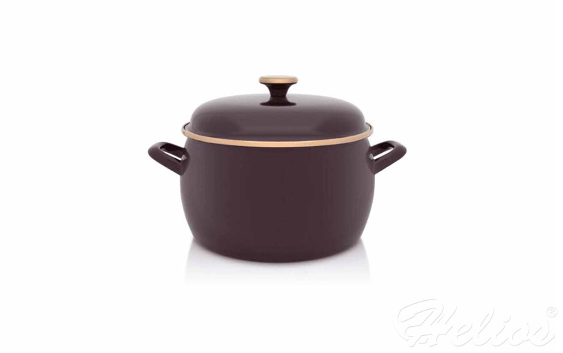 Garnek emaliowany z pokrywką 7,5 l - Bordeaux / bordowy