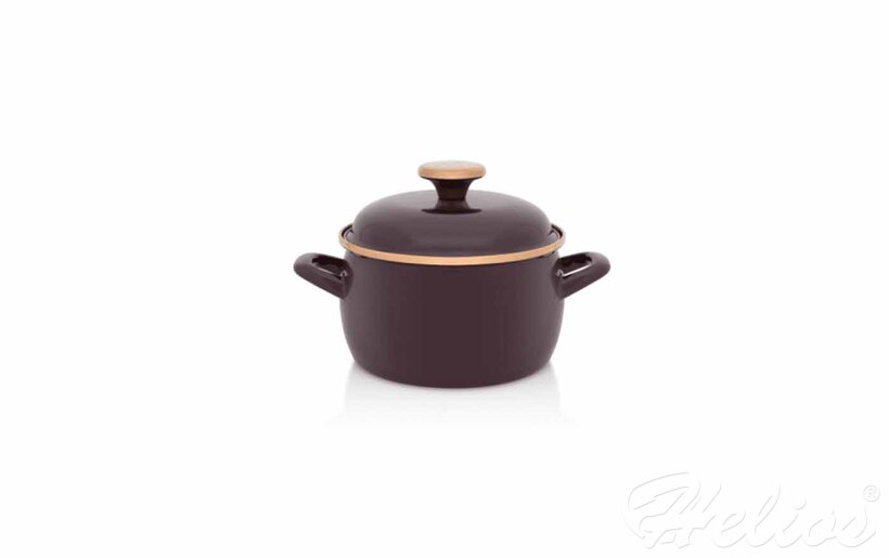 Garnek emaliowany z pokrywką 2,2 l - Bordeaux / bordowy