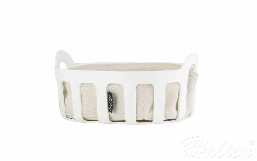 Kosz na pieczywo z bawełnianym wkładem 24 cm - Biały (29866)