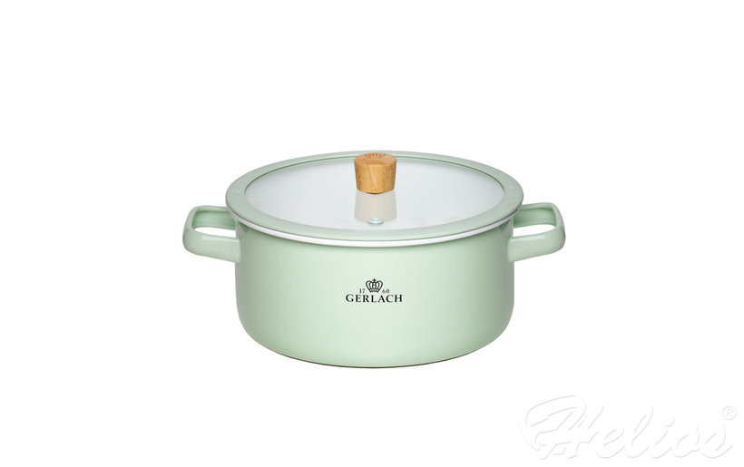 Garnek 20 cm - NATUR Enamel / pastelowo zielony
