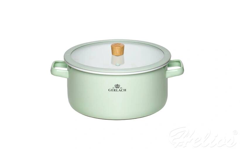 Garnek 24 cm - NATUR Enamel / pastelowo zielony