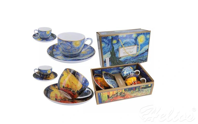 Filiżanki 250 ml ze spodkami 2 szt. - V. van Gogh / Taras kawiarni nocą i Gwiaździsta noc (830-7119)