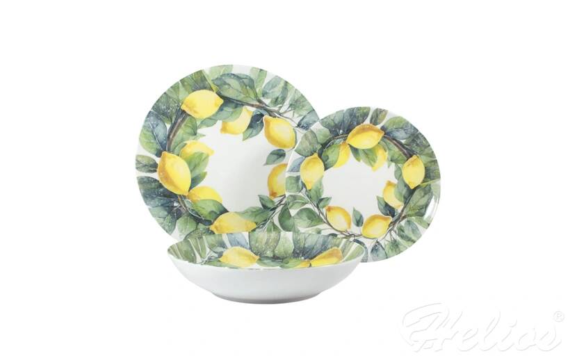 Zestaw talerzy dla 6 osób / 18 części - 9143 Cytrynowe love (Roma / Boss)
