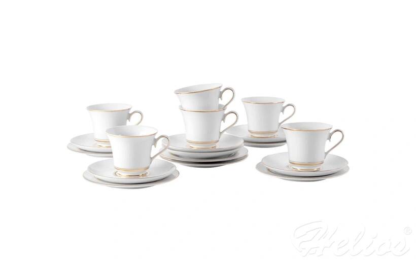 Zestaw kawowy dla 6 os./ 18 części - G667 MARGARET Złote Paski