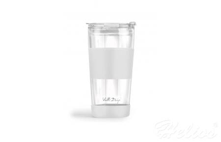 Vialli Design Kubek termiczny szklany ze słomką 600 ml - FUORI Biały (30404)  - zdjęcie duże 3
