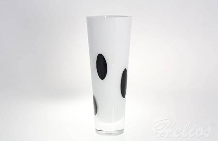 Krosno Glass S.A. Handmade / Wazon 34 cm - BIAŁY z czarną plamą (9173)  - zdjęcie duże 1