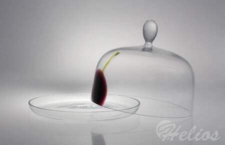 Krosno Glass S.A. Handmade / Klosz z talerzem - BEZBARWNY ze zdobieniem (0048)  - zdjęcie duże 1