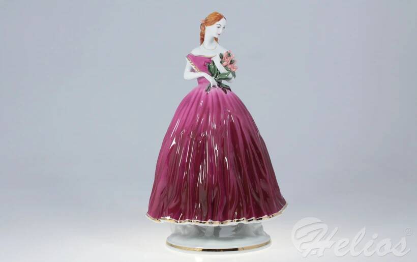 Ćmielów Figurka porcelanowa - MARKIZA w bordowej sukni (0060) - zdjęcie główne