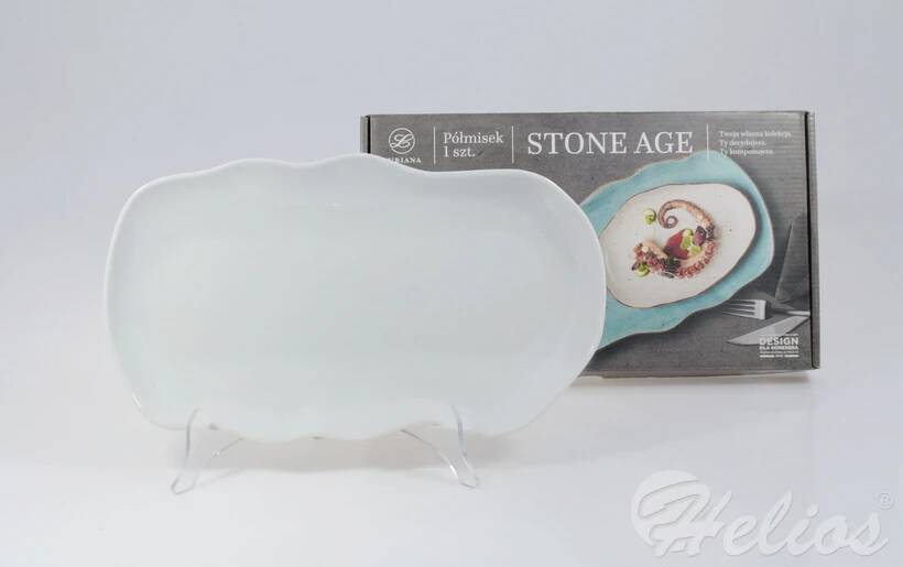 Helios szkło: Półmisek 35 cm - STONE AGE / Biały