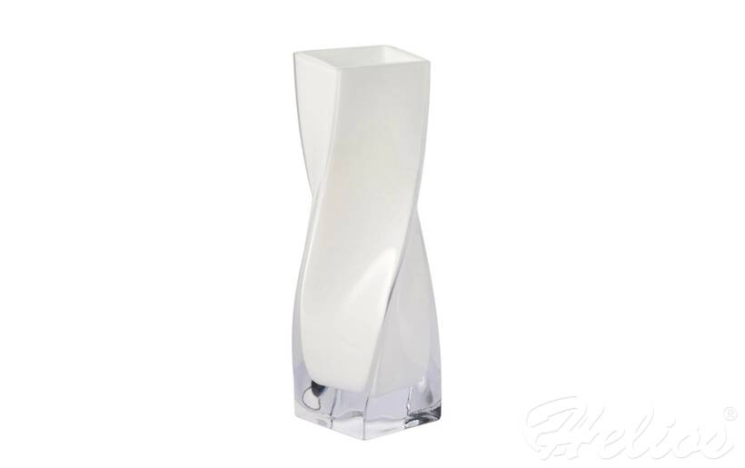 Krosno Glass S.A. Handmade / Wazon z grubym dnem 30 cm - Twister Biały (6062) - zdjęcie główne