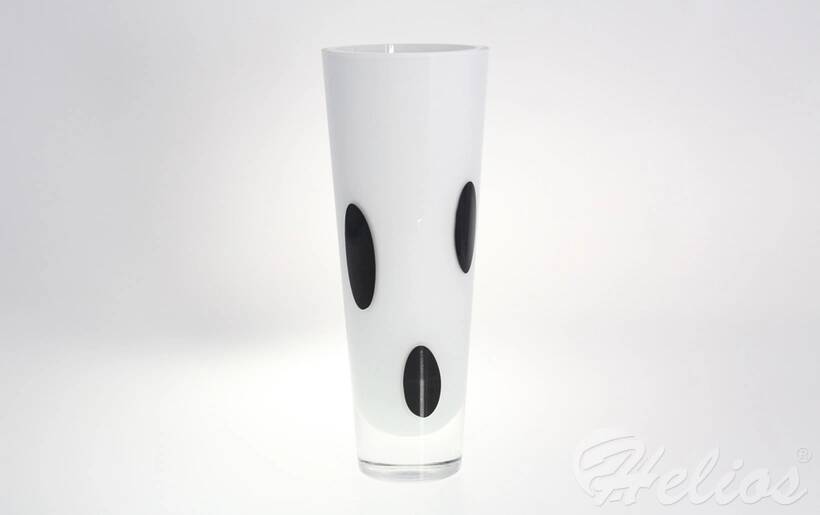 Krosno Glass S.A. Handmade / Wazon 34 cm - BIAŁY z czarną plamą (9173) - zdjęcie główne