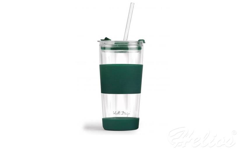 Vialli Design Kubek termiczny szklany ze słomką 600 ml - FUORI Zielony (30398) - zdjęcie główne