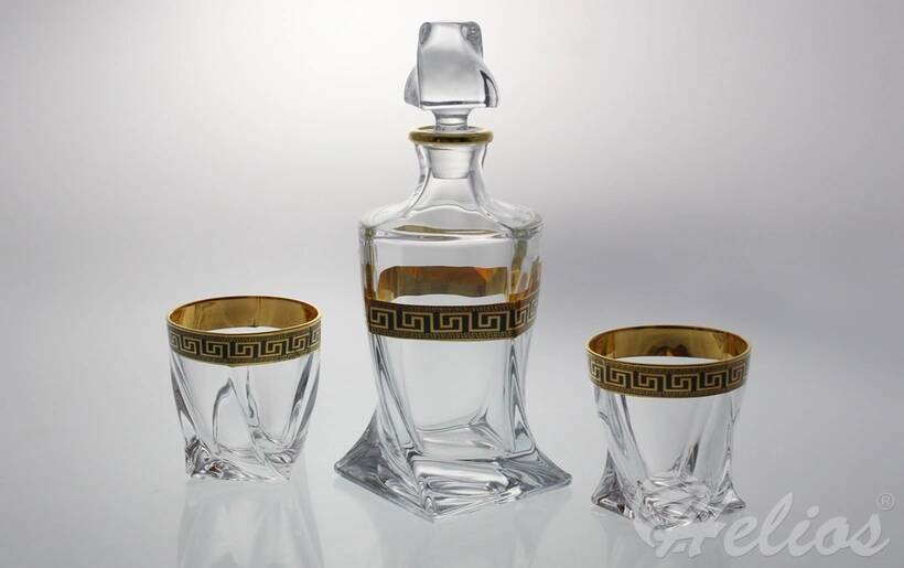Bohemia Komplet kryształowy do whisky - QUADRO VERSO Gold (CZ531858) - zdjęcie główne