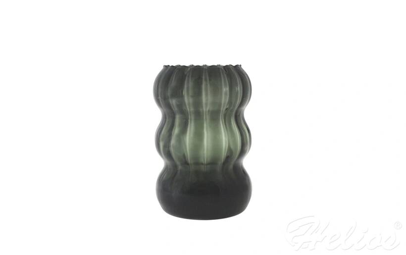 Helios szkło: Wazon optyk pionowy Bubble 26,5 cm / Grafitowo-zielony(D063)