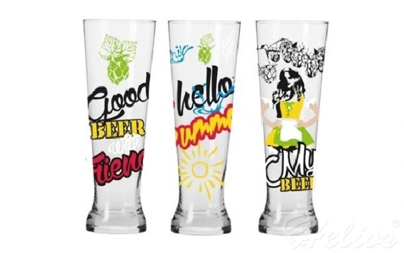 Krosno Glass S.A. Szklanki do piwa 500 ml / 3 szt. - Summer Deco (KP-0957) - zdjęcie główne