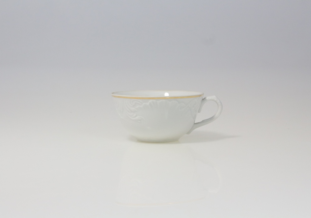 Helios szkło: Filiżanka do herbaty 0,22 l - 3604 ROCOCO + Spodek 15,7 cm - 3604 ROCOCO