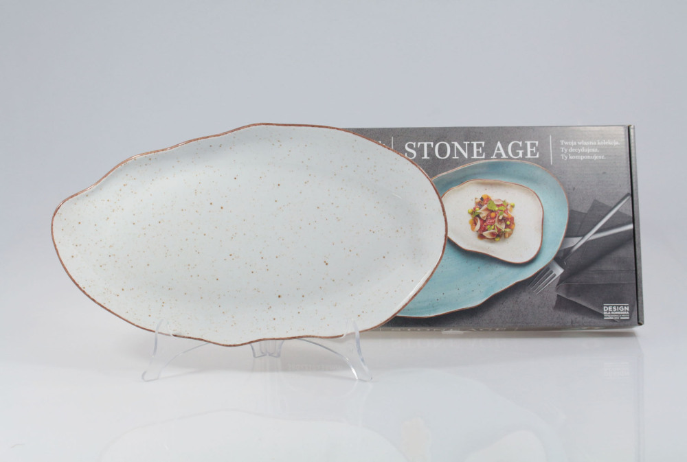 Helios szkło: Półmisek 38 cm - STONE AGE Beżowy