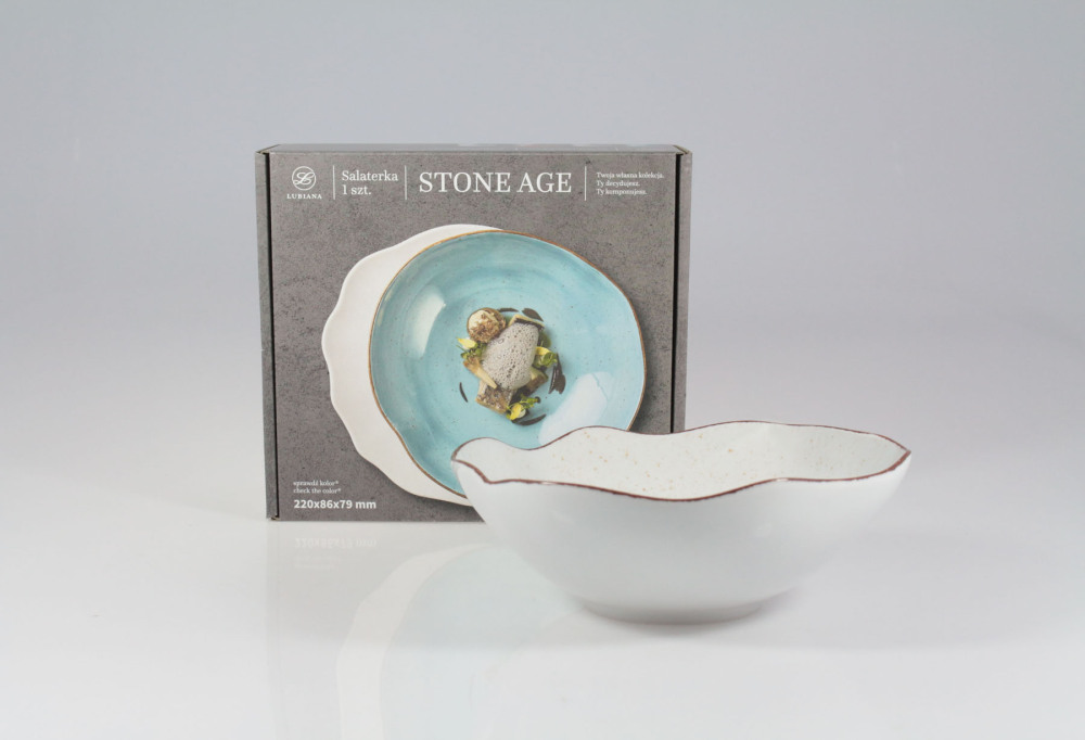 Helios szkło: Salaterka 22 cm - STONE AGE / Beżowy