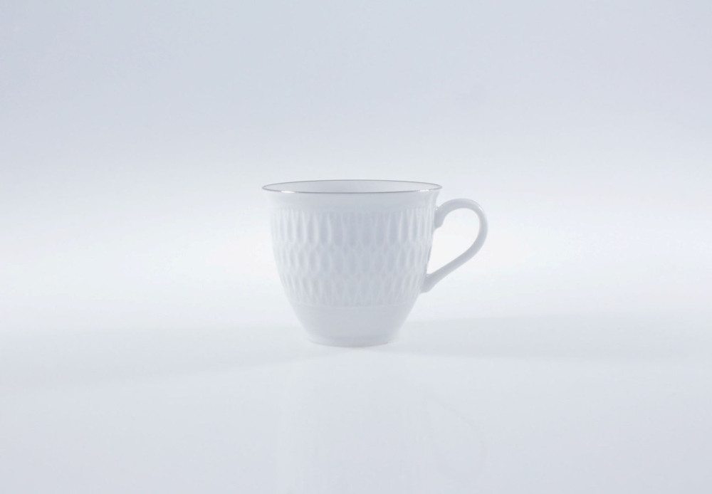 Helios szkło: Filiżanka 0,22 l - 3607 Sofia / Platynowa + Spodek 15,7 cm - 3607 Sofia / Platynowa