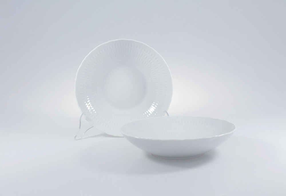 Helios szkło: Talerz głęboki 22 cm - Sofia Niedekorowana