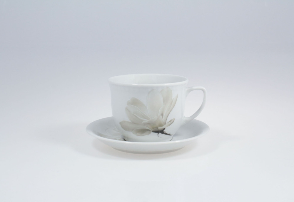 Helios szkło: Kubek 300 ml ze spodkiem - 6474 Magnolia (Wiedeń)
