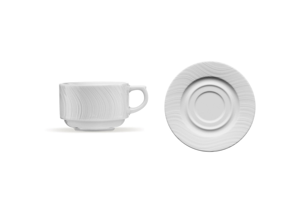 Helios szkło: Filiżanka 190 ml ze spodkiem - RIVER (02RV02000W01)