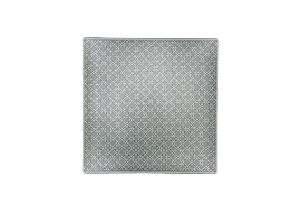Helios szkło: Talerz płytki / kwadratowy 25,5 cm - K10E MARRAKESZ (szary)